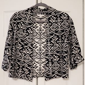 Charming Charlie Black/White Patterned Jacket (Size M)